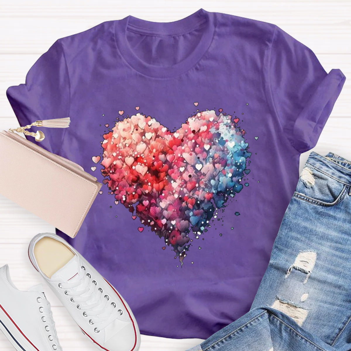 Valentine's Day Beautiful Watercolor Heart T-Shirt