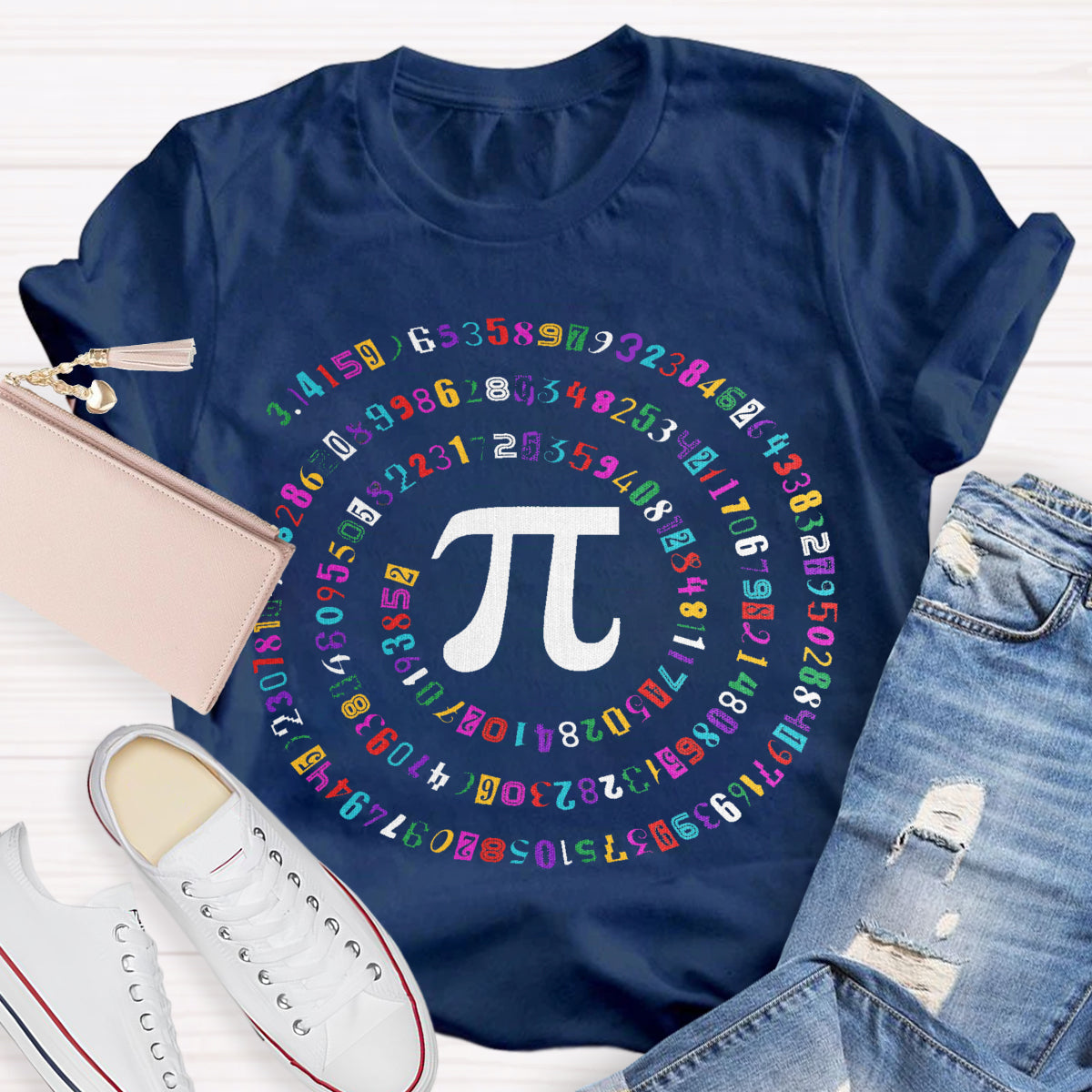 Happy Pi Day Colorful Pi Teacher T-Shirt