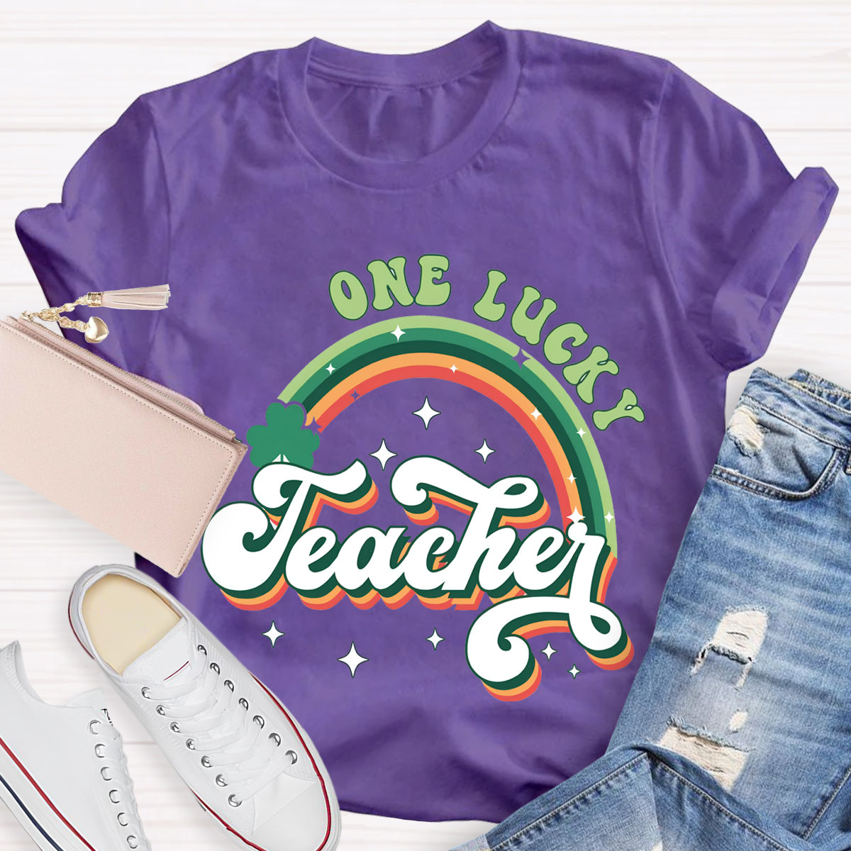 One Lucy Teacher Rainbow T-Shirt