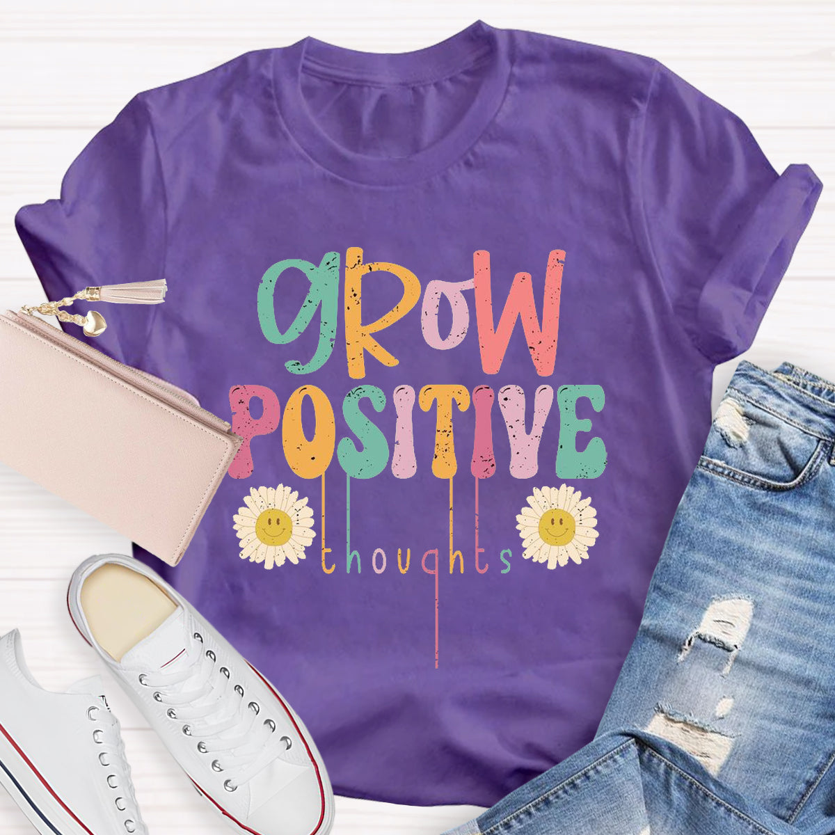 Grow Positive Thoughts Teacher T-Shirt