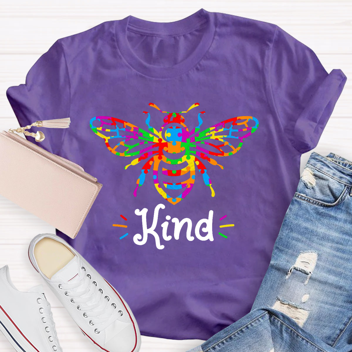 Colorful Bee Kind T-Shirt