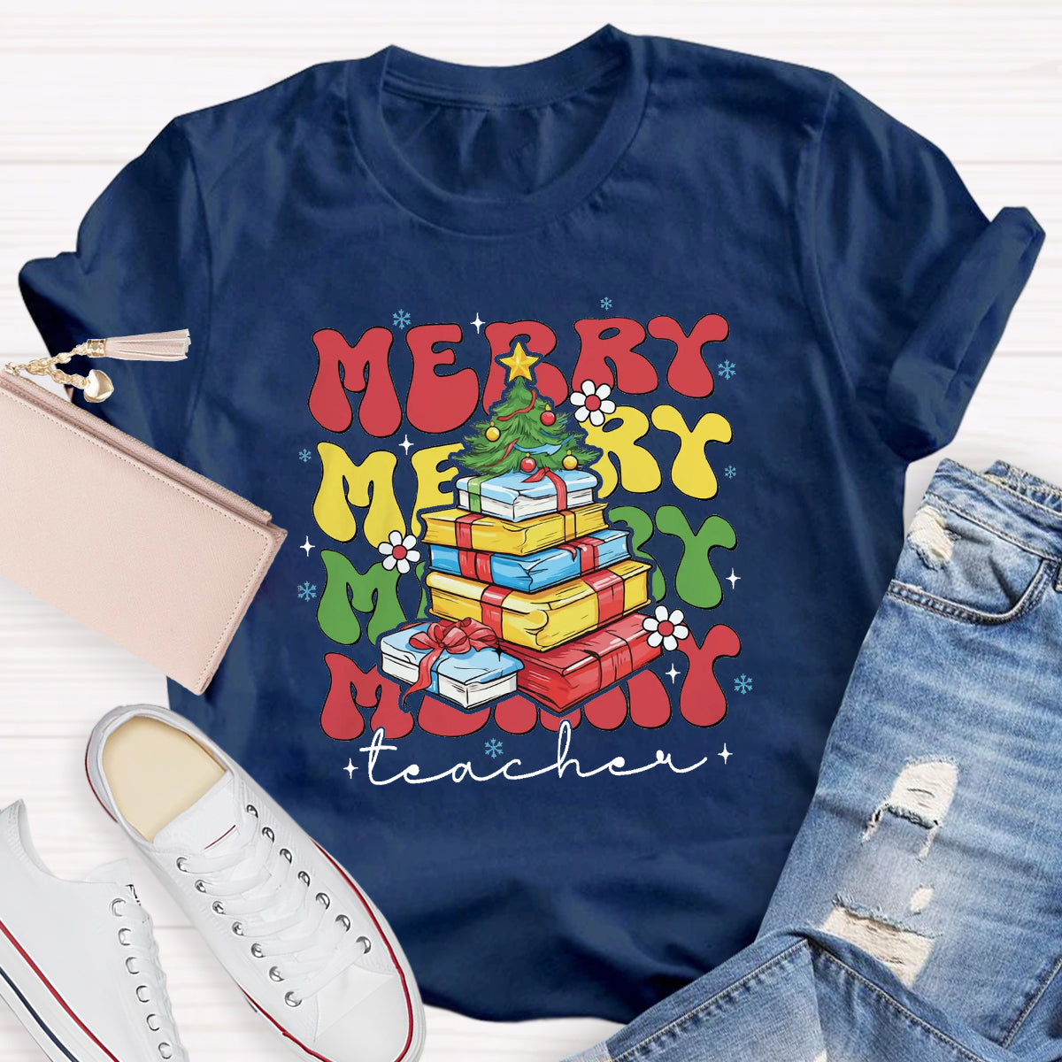 Merry Christmas Tree Teacher T-Shirt