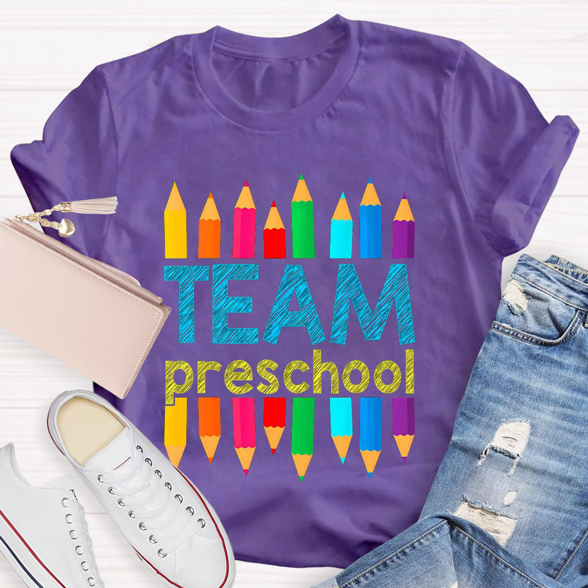 Personalized Grade Team Pencil Teacher T-Shirt