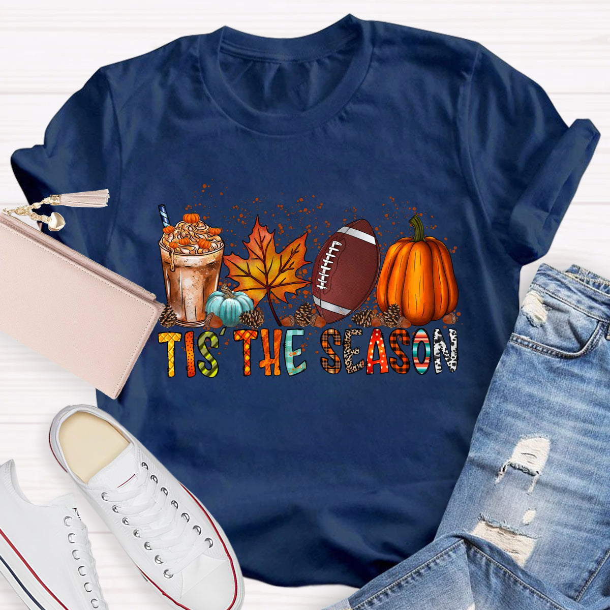 Tis The Season Pumkin Teacher T-Shirt