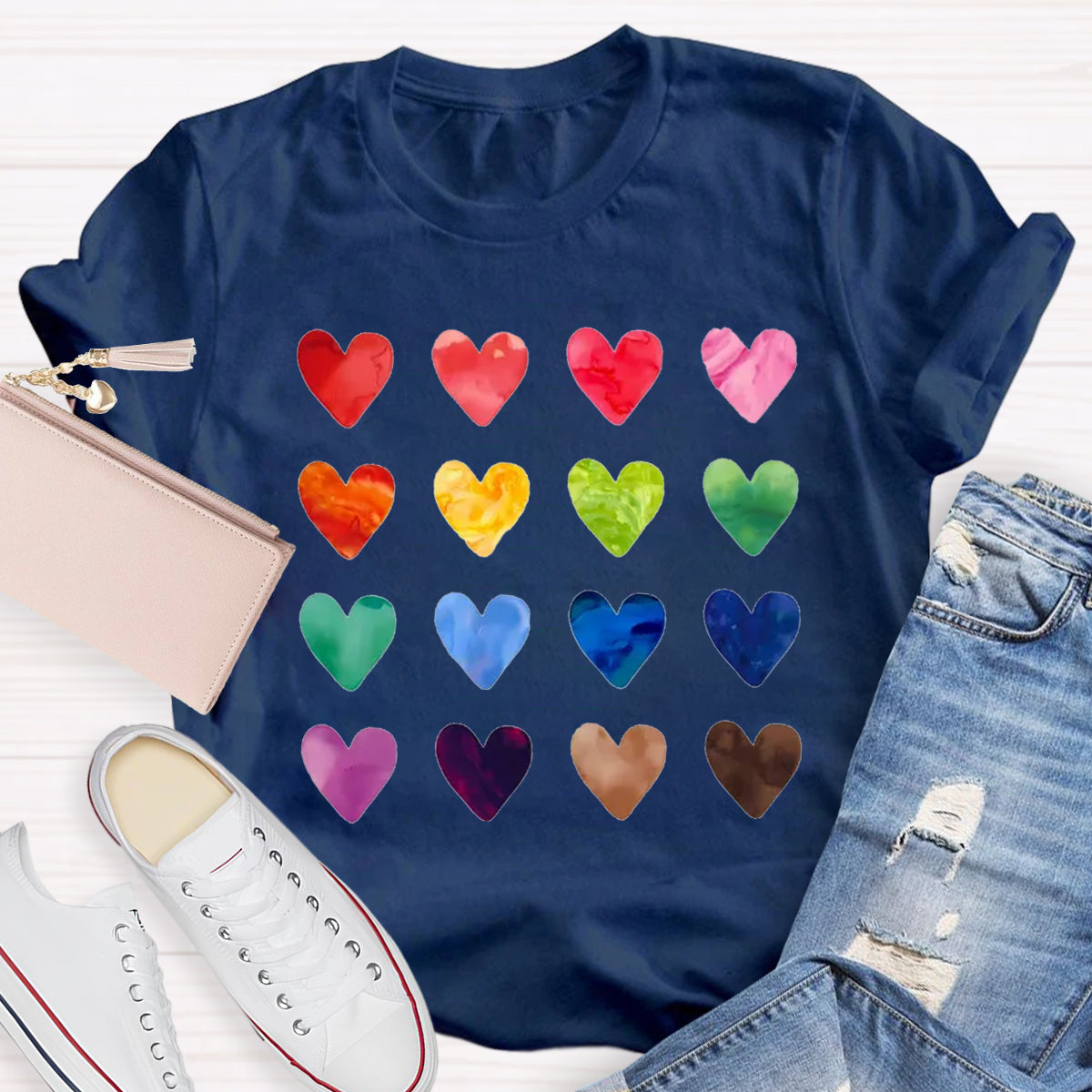 Colorful Love Combination Teacher T-Shirt