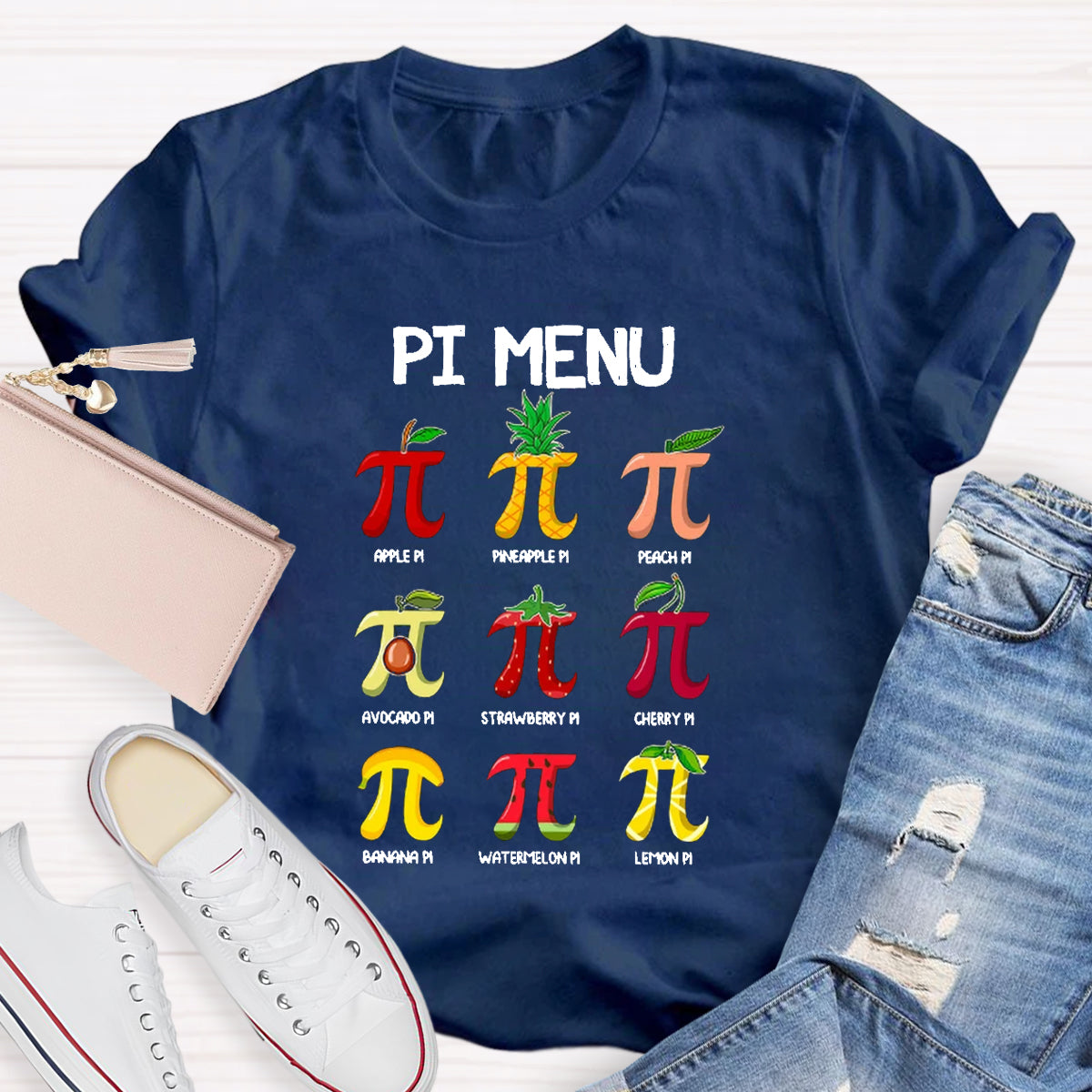 Pi Menu Happy Pi Day Math  Pi Symbol Teacher T-Shirt