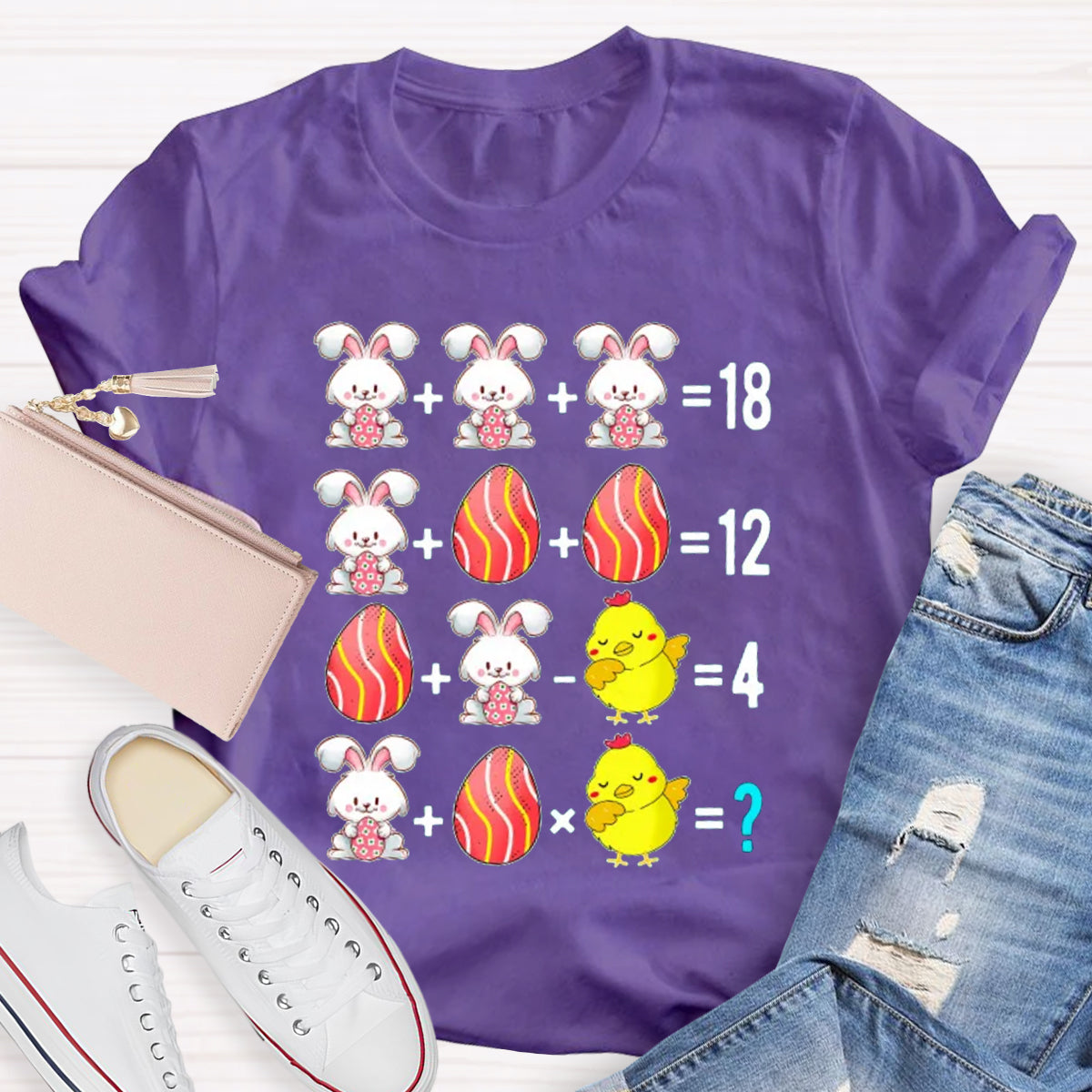 Easter Bunny Egg Math Teacher T-Shirt