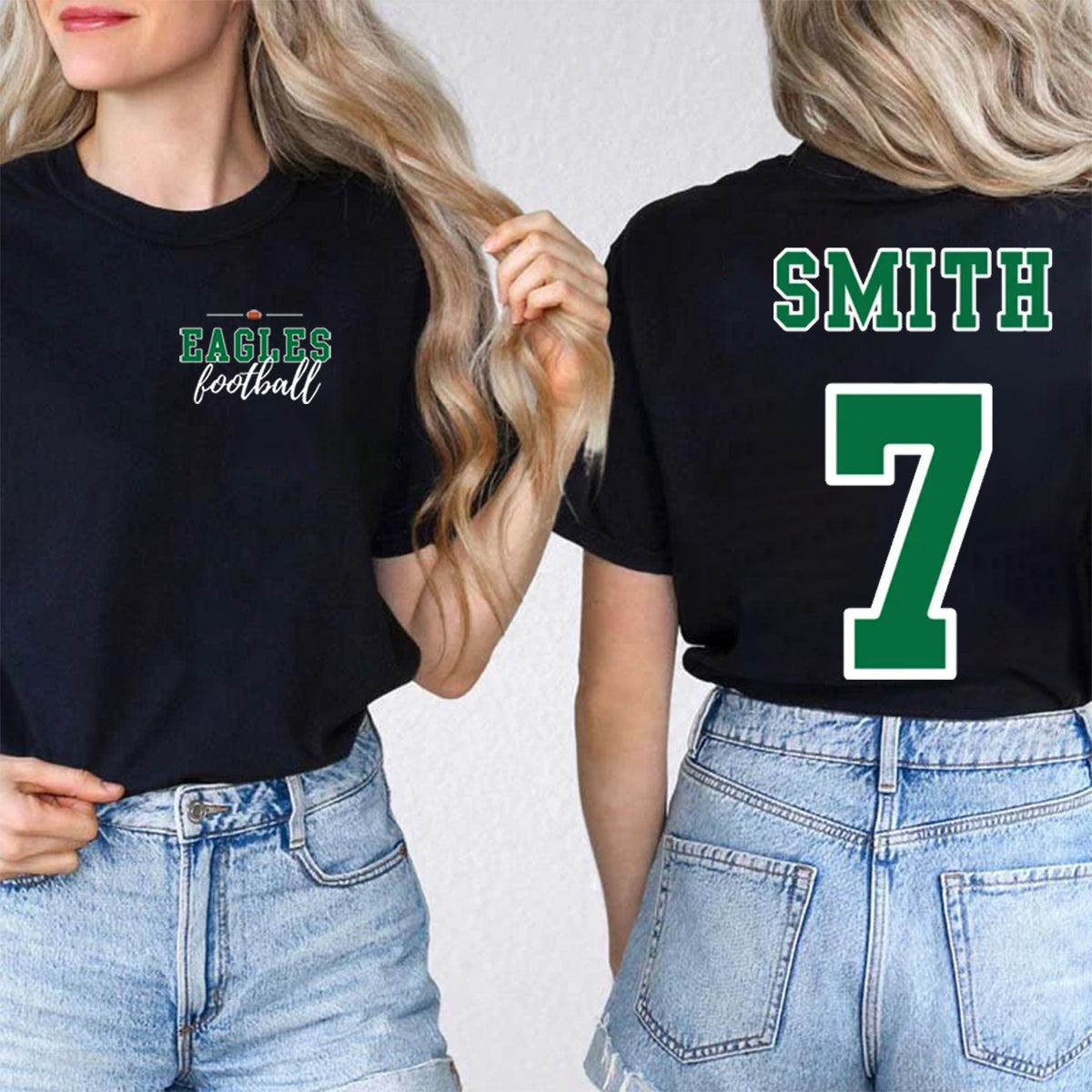 Personalized Mascot Sport Name And Number Game Day Teacher Double Printed T-Shirt