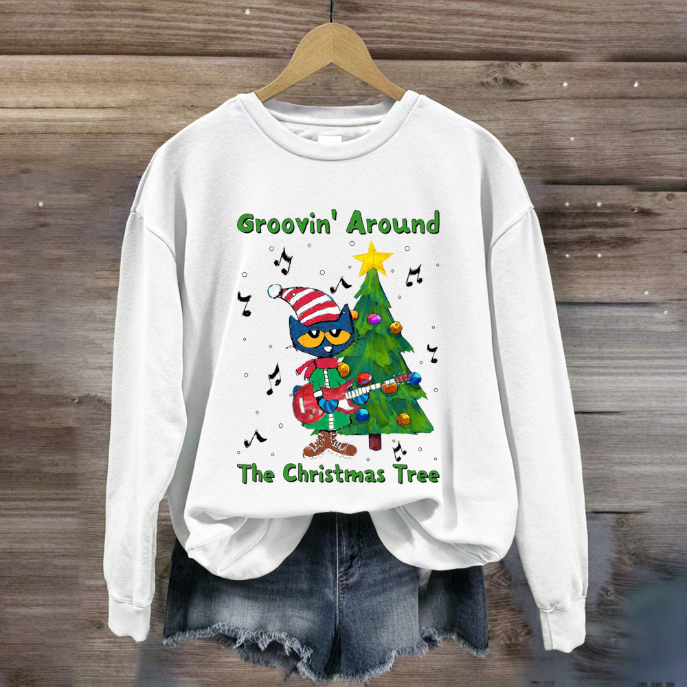 Groovin Around The Christmas Tree Sweatshirt