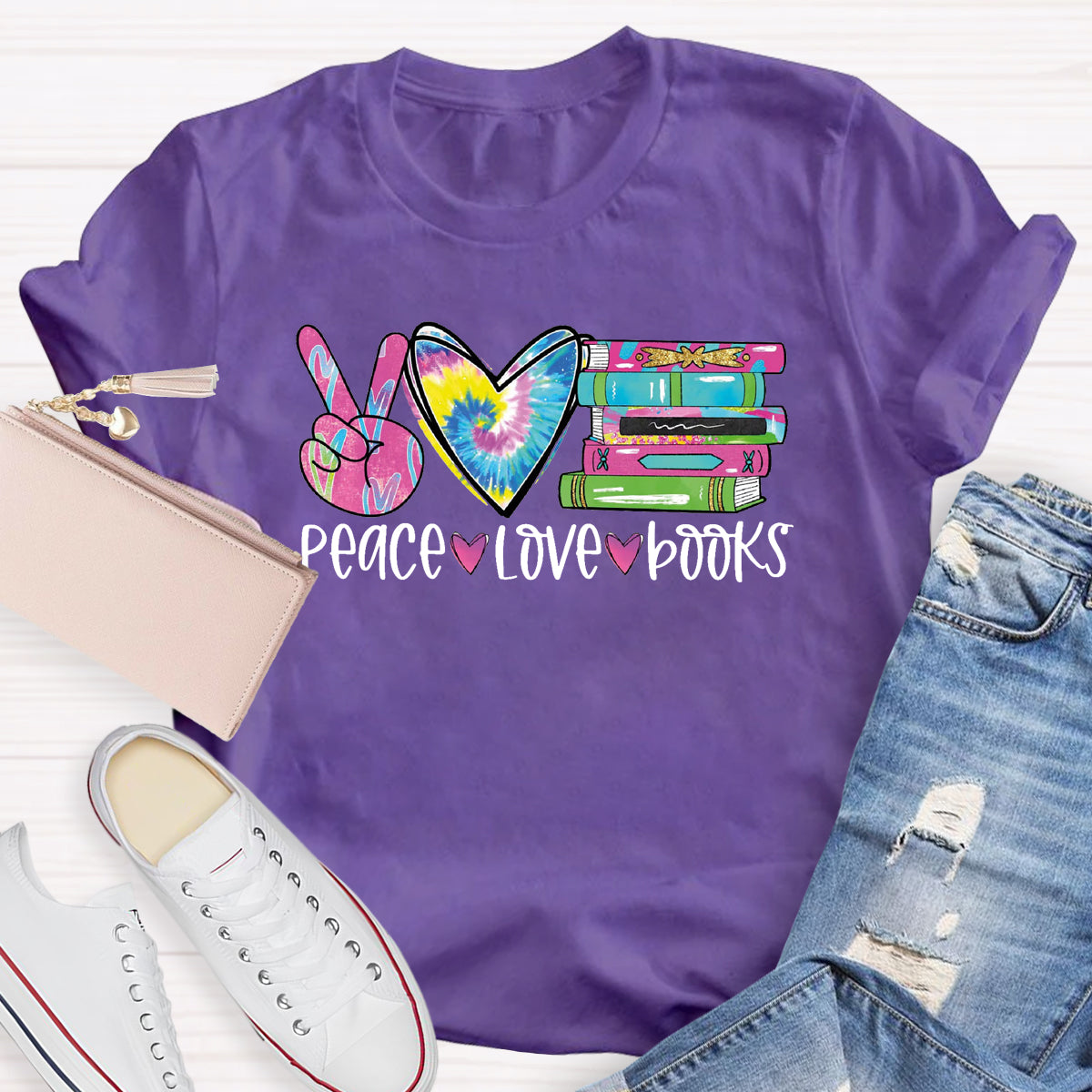 Peace Love Books T-Shirt