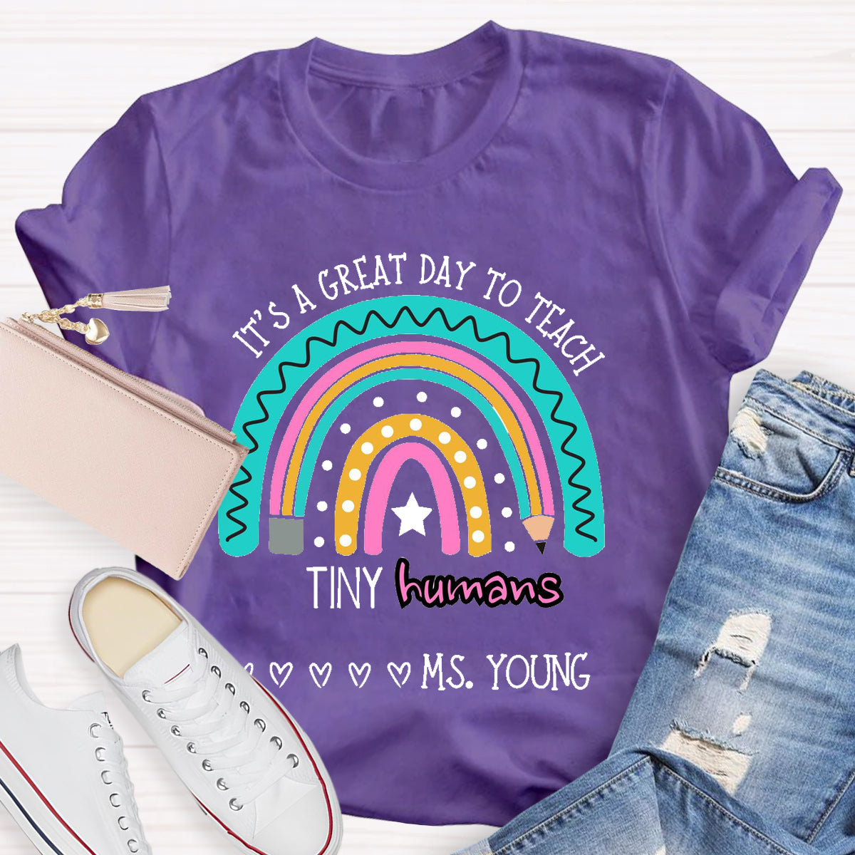 Personalized Name It's A Great Day To Teach Tiny Humans T-Shirt