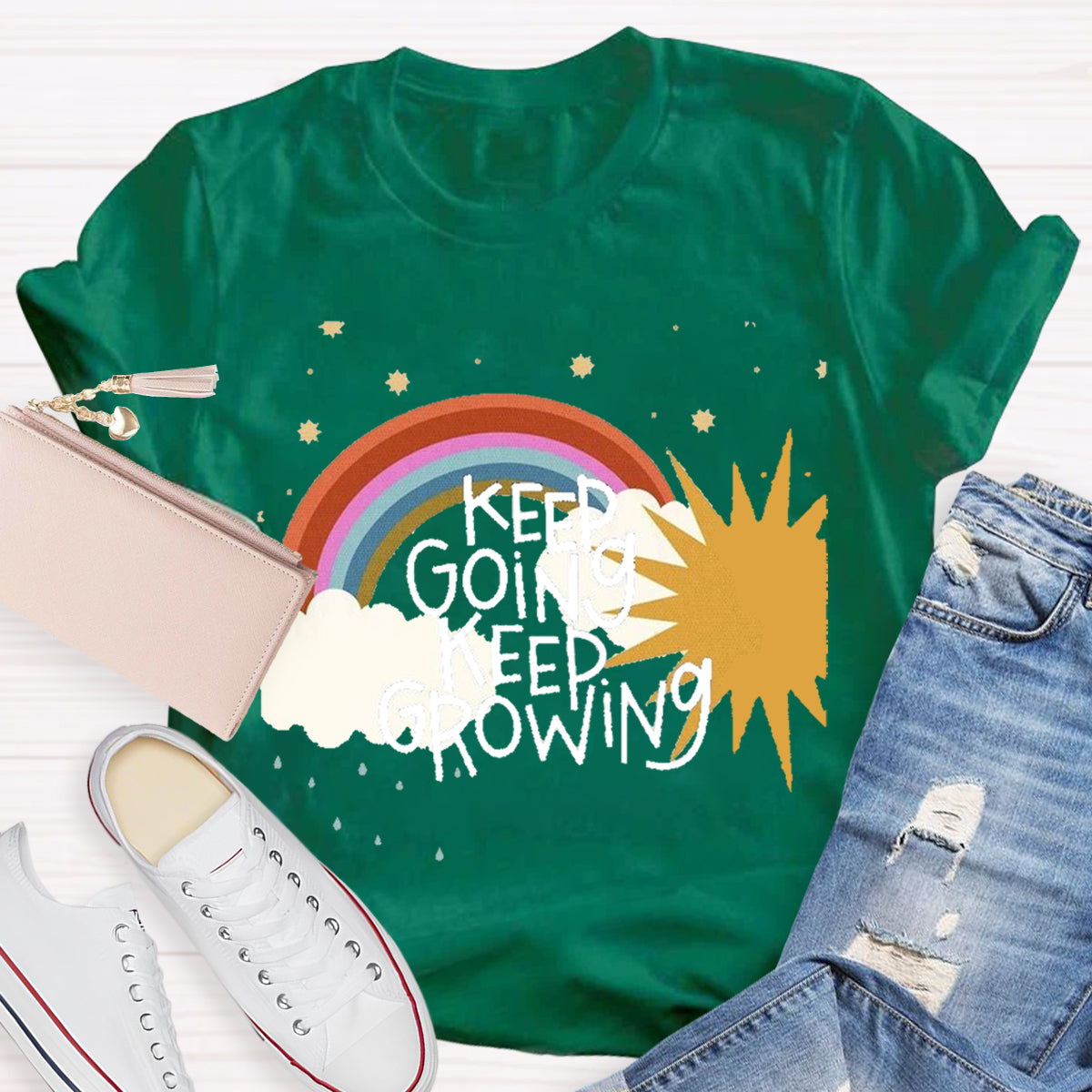 Keep Going Keep Growing Rainbow T-Shirt