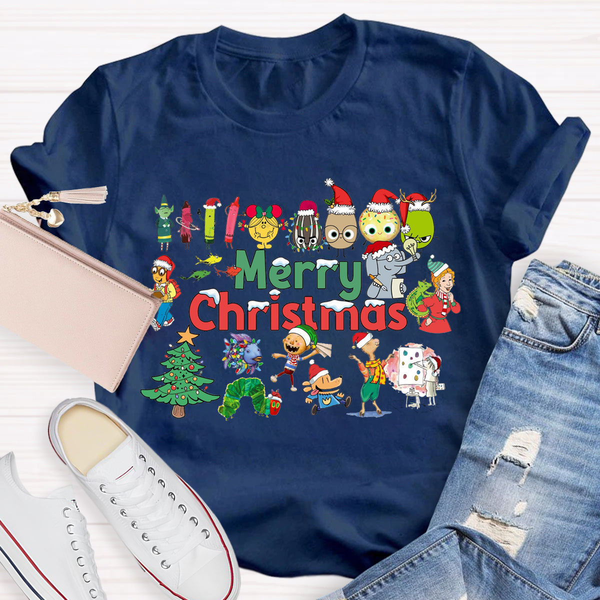 Merry Christmas Character Illustrations in Picture Books T-Shirt