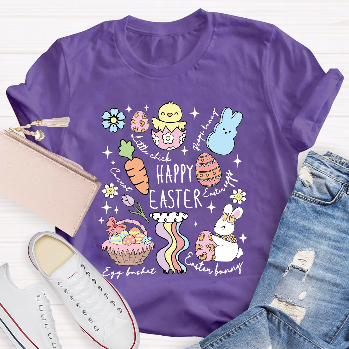 Happy Easter Egg Basket  T-Shirt