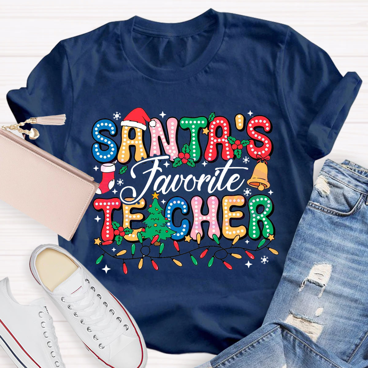 Santas Favorite Teacher T-Shirt