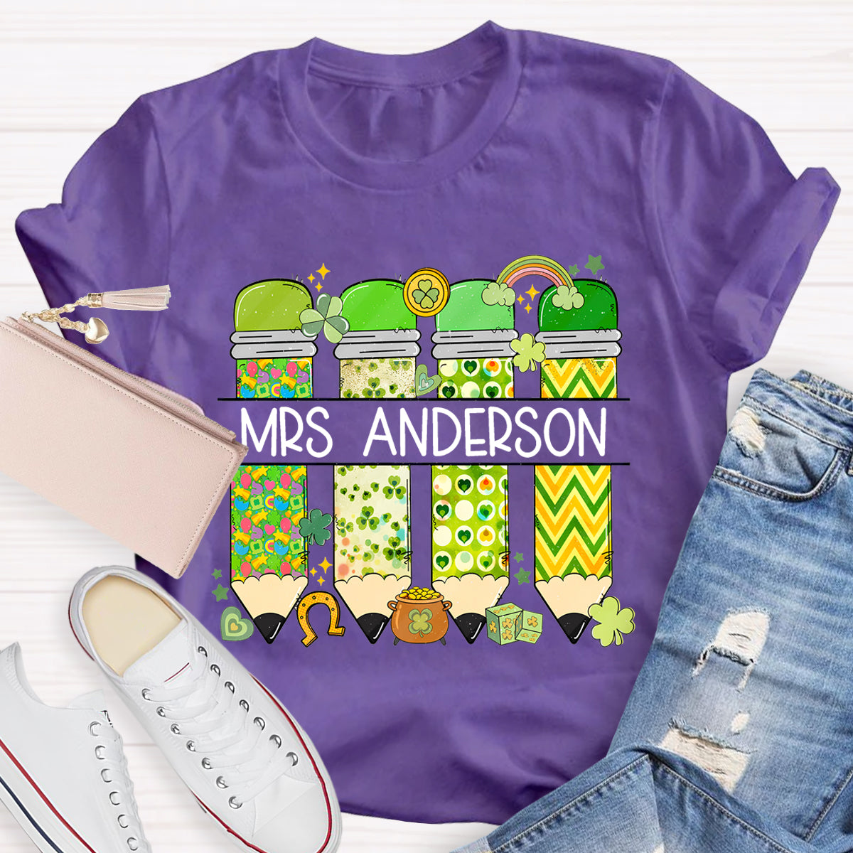 Personalized Name Teacher St. Patricks Day T-Shirt