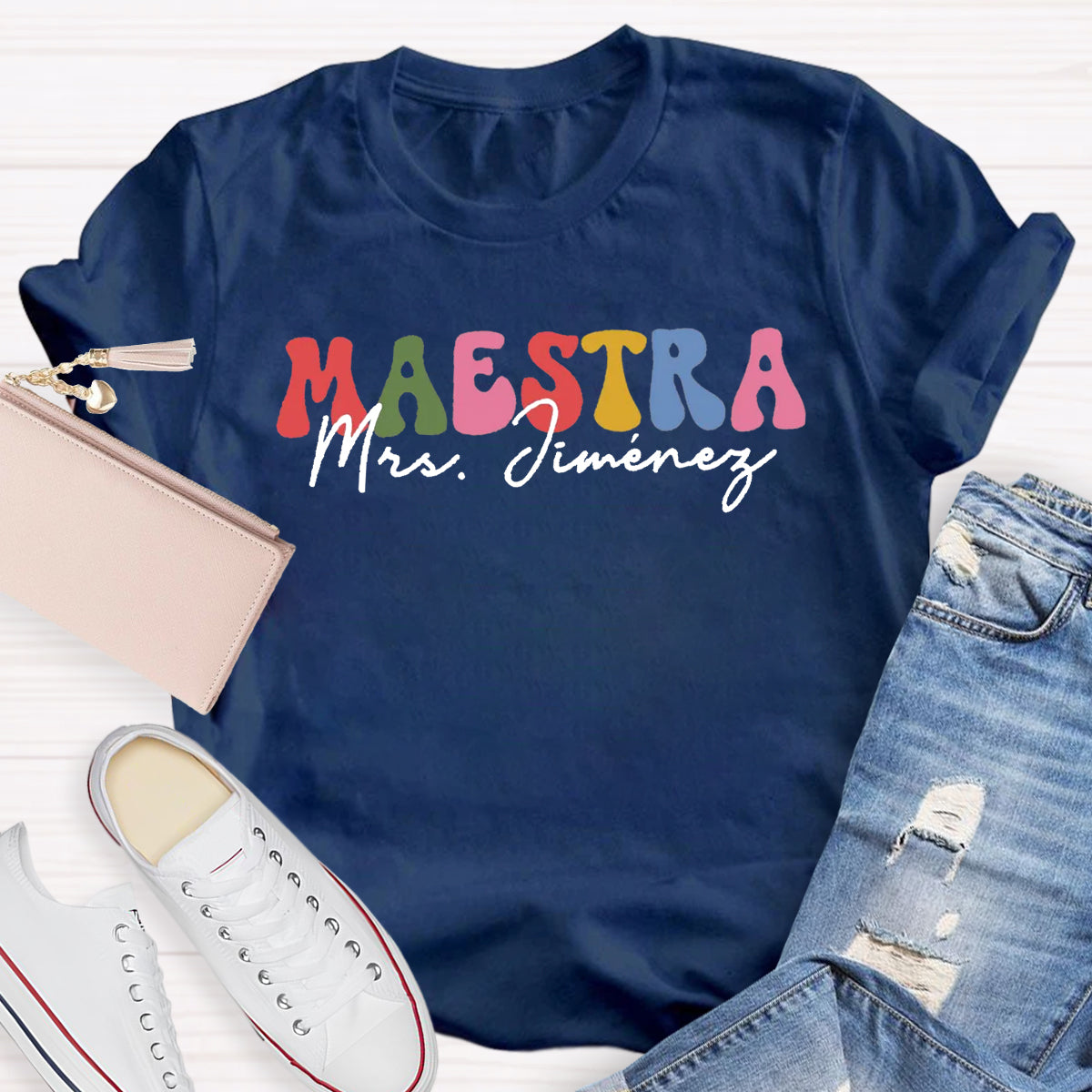 Personalized Name Maestra Spanish Teacher T-Shirt