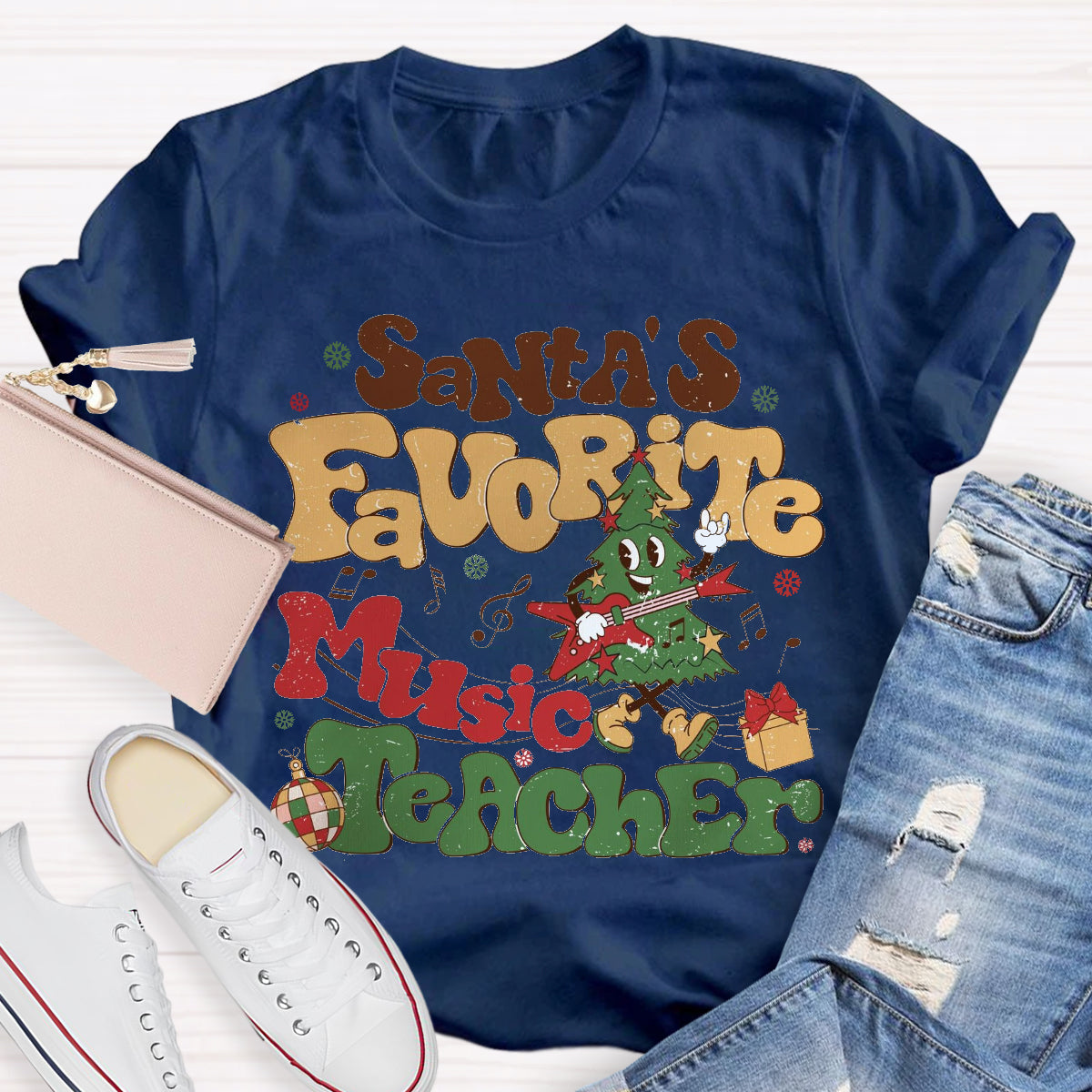 Santa's Favorite Music Teacher T-Shirt