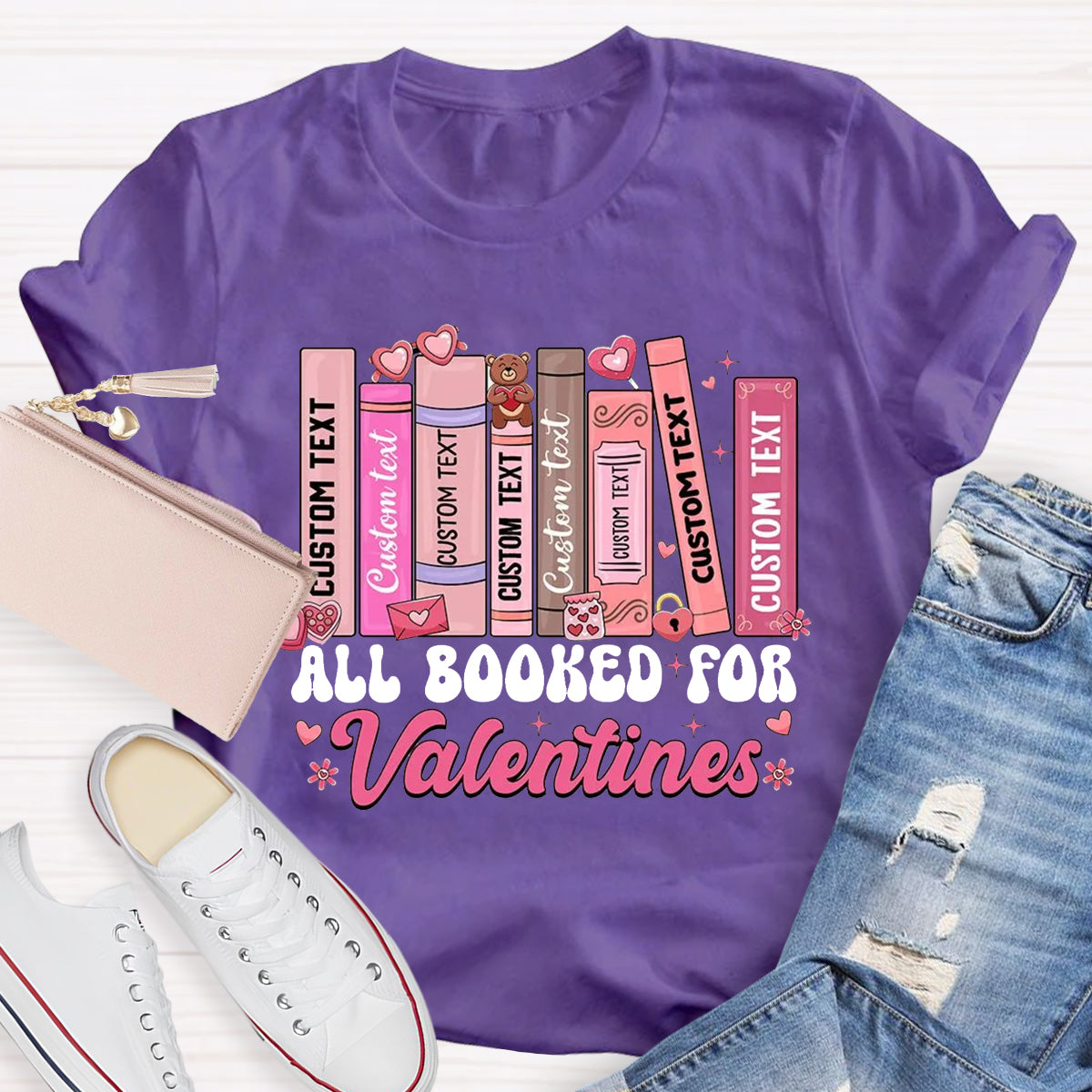 All Booked For Valentines Teacher T-Shirt