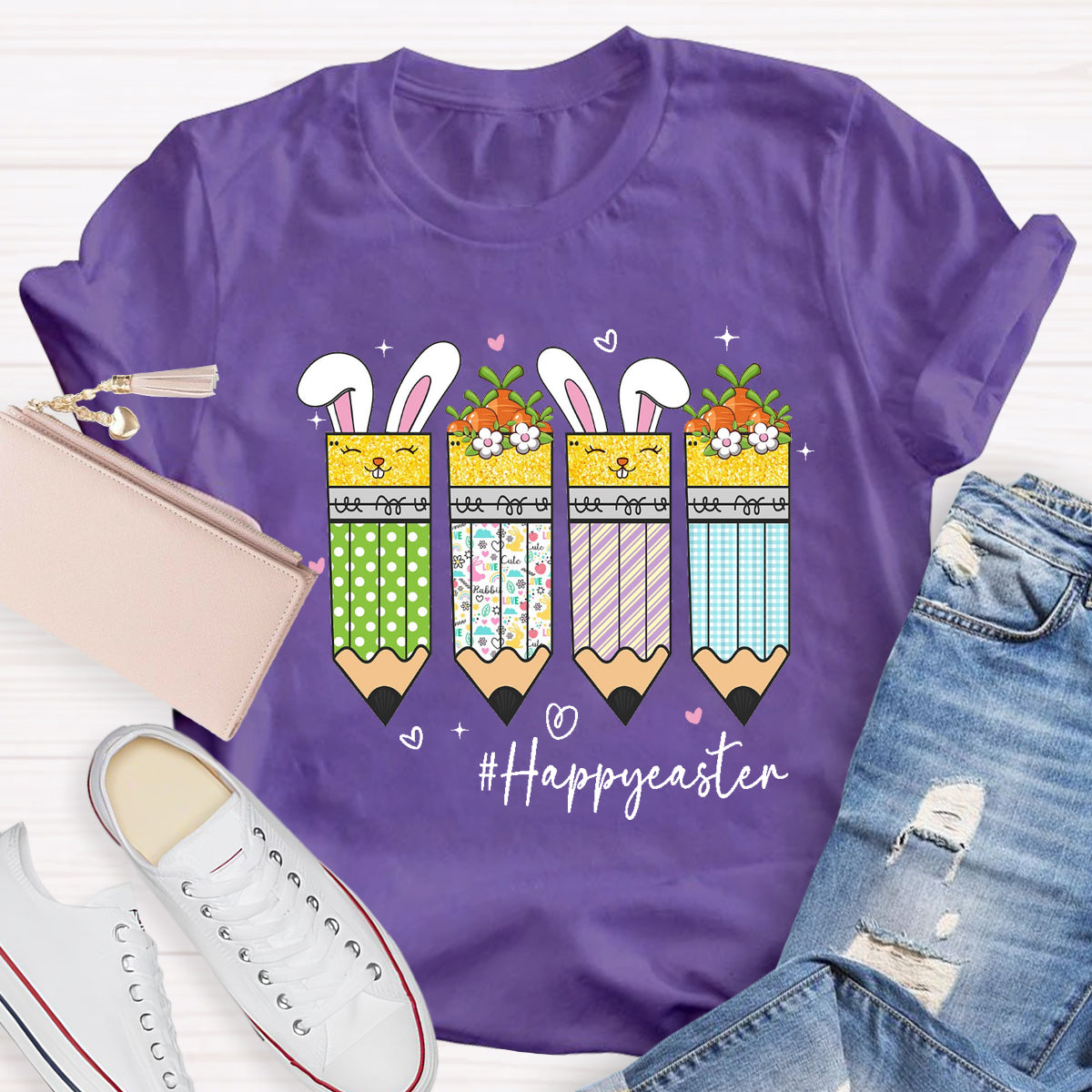 Happy Easter Pencil Teacher T-Shirt