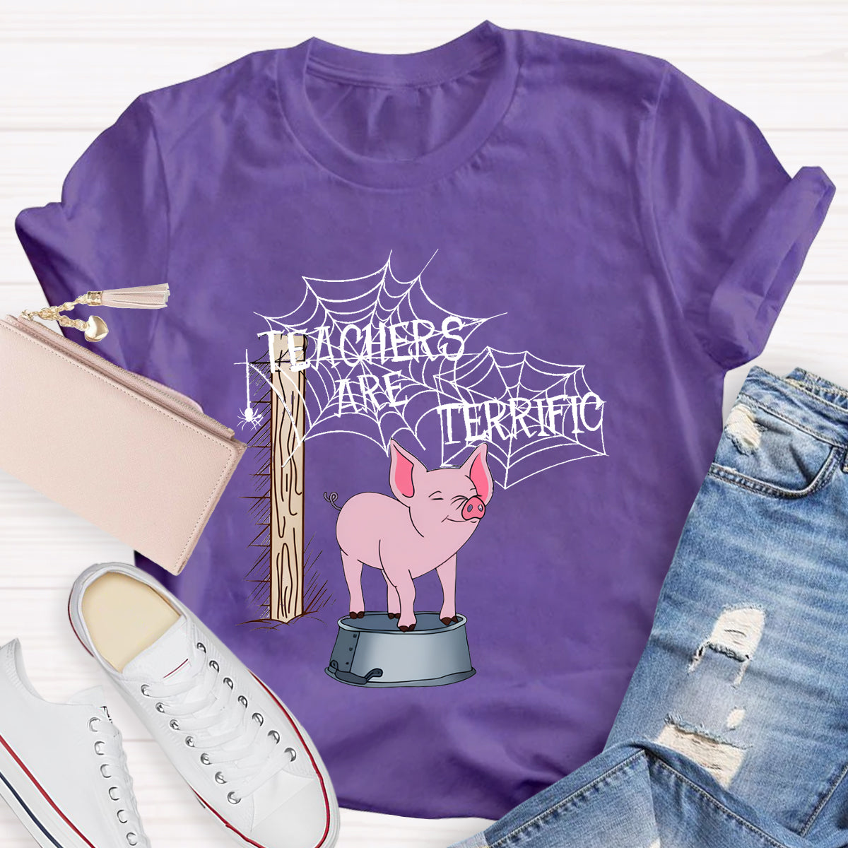 Pink Pig Teacher Are Terrific T-Shirt