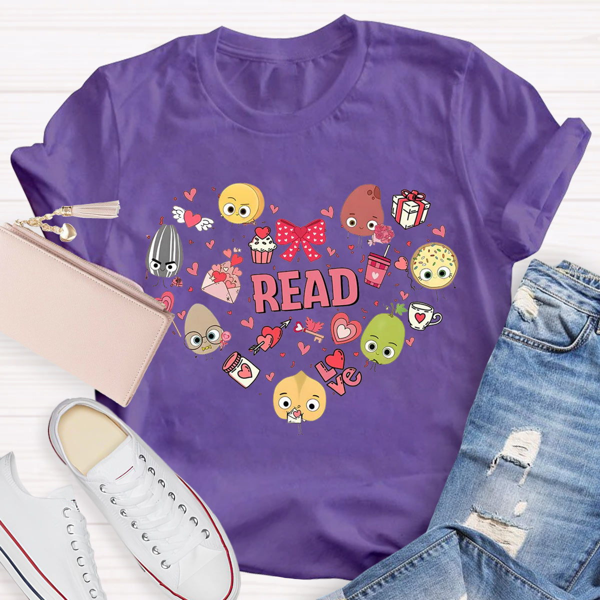 Love Reading Tiny Human Book Lover Teacher T-Shirt