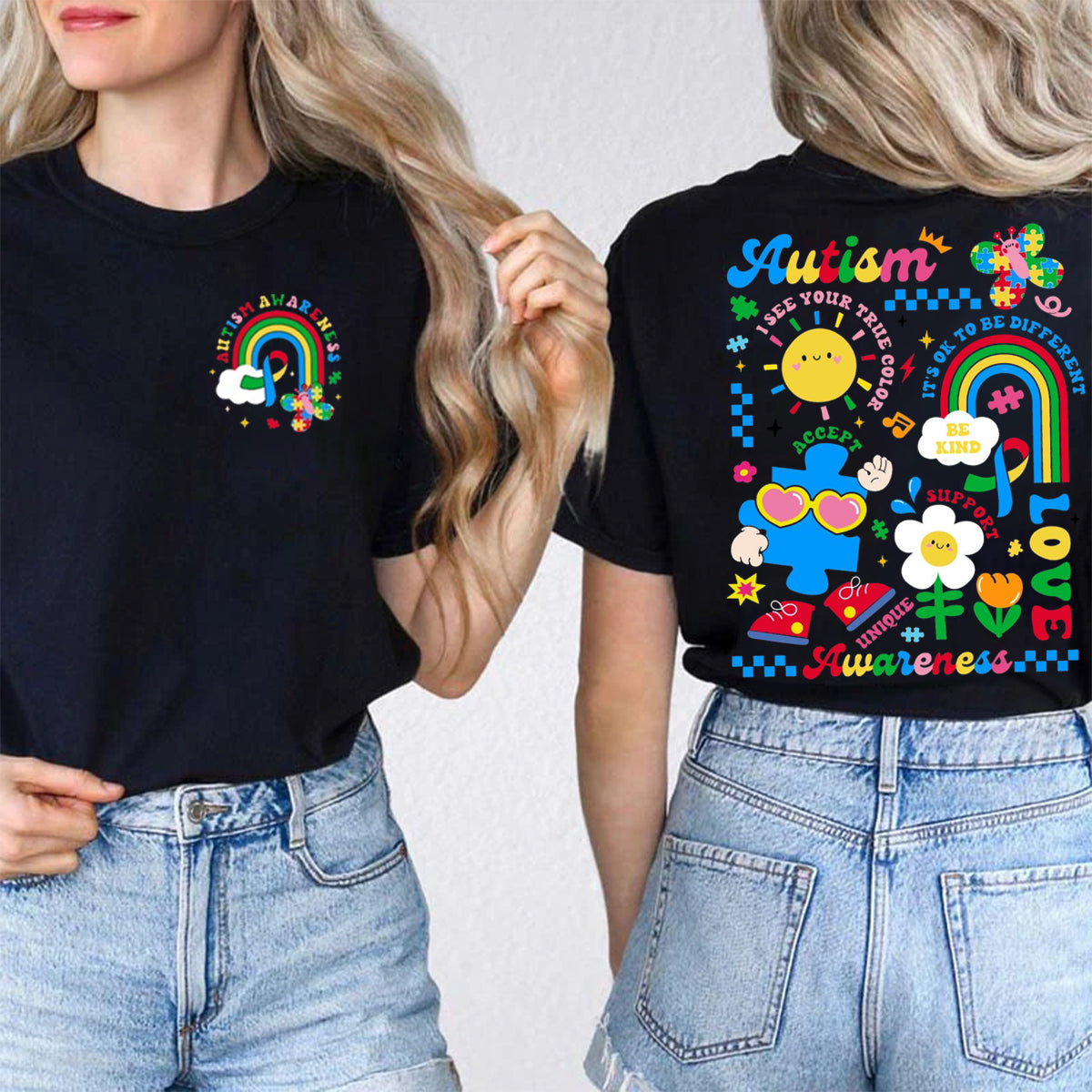 Autism Awareness Double Printed T-shirt