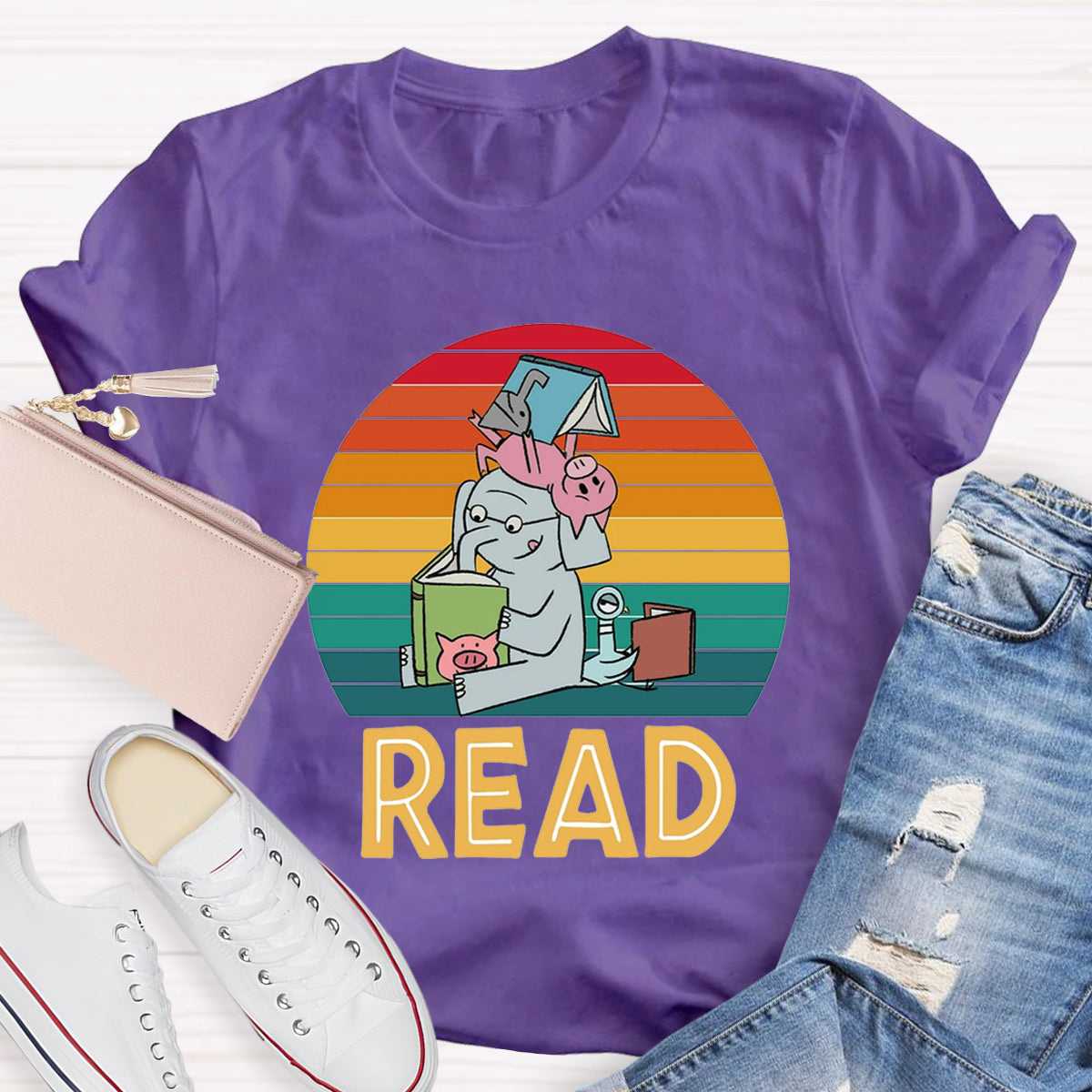 Read Books Elephant Teacher T-Shirt