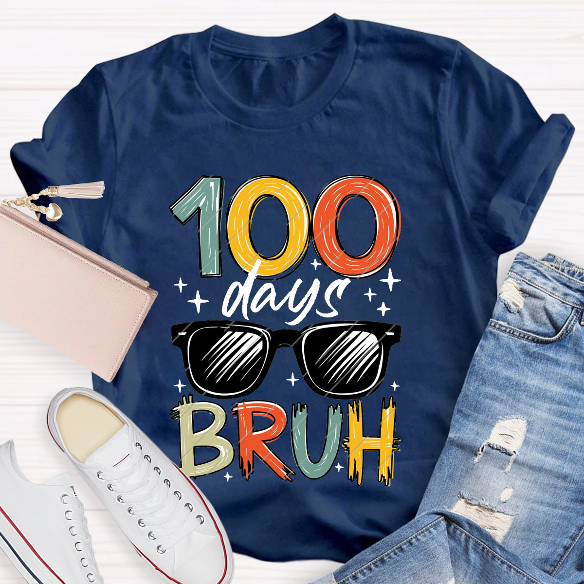 100 Days Bruh Teacher T-Shirt