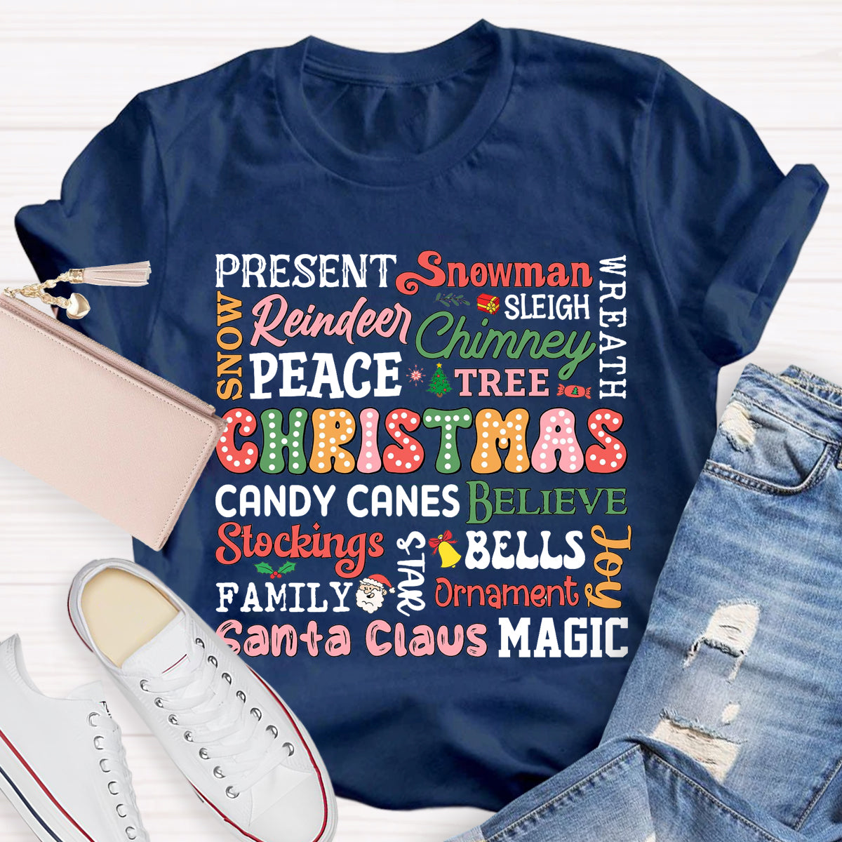 Merry Christmas Retro Santa Claus T-Shirt