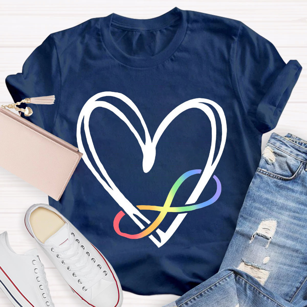 Infinity Heart Autism Awareness Love Needs No Words T-Shirt