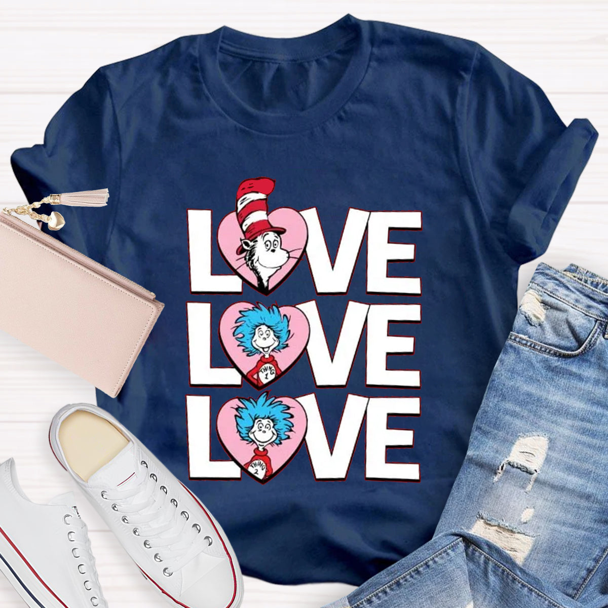 Valentine's Day With Pink Heart T-Shirt