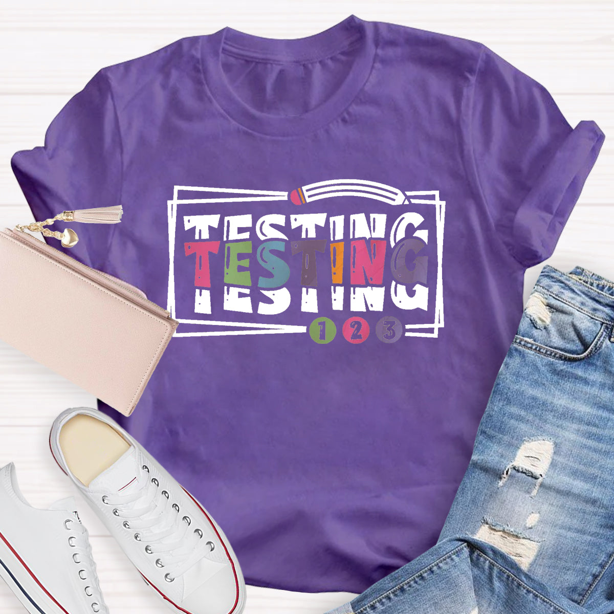 Testing 123 Teacher T-Shirt