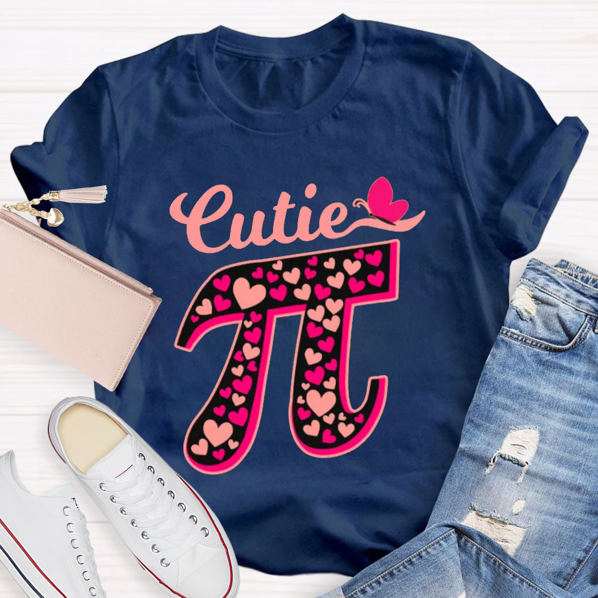 Cutie Pink Pi Math Teacher T-Shirt