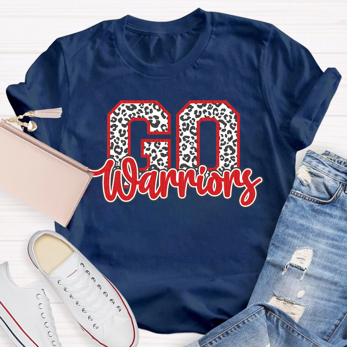 Leopard Go Warriors Cheer T-Shirt