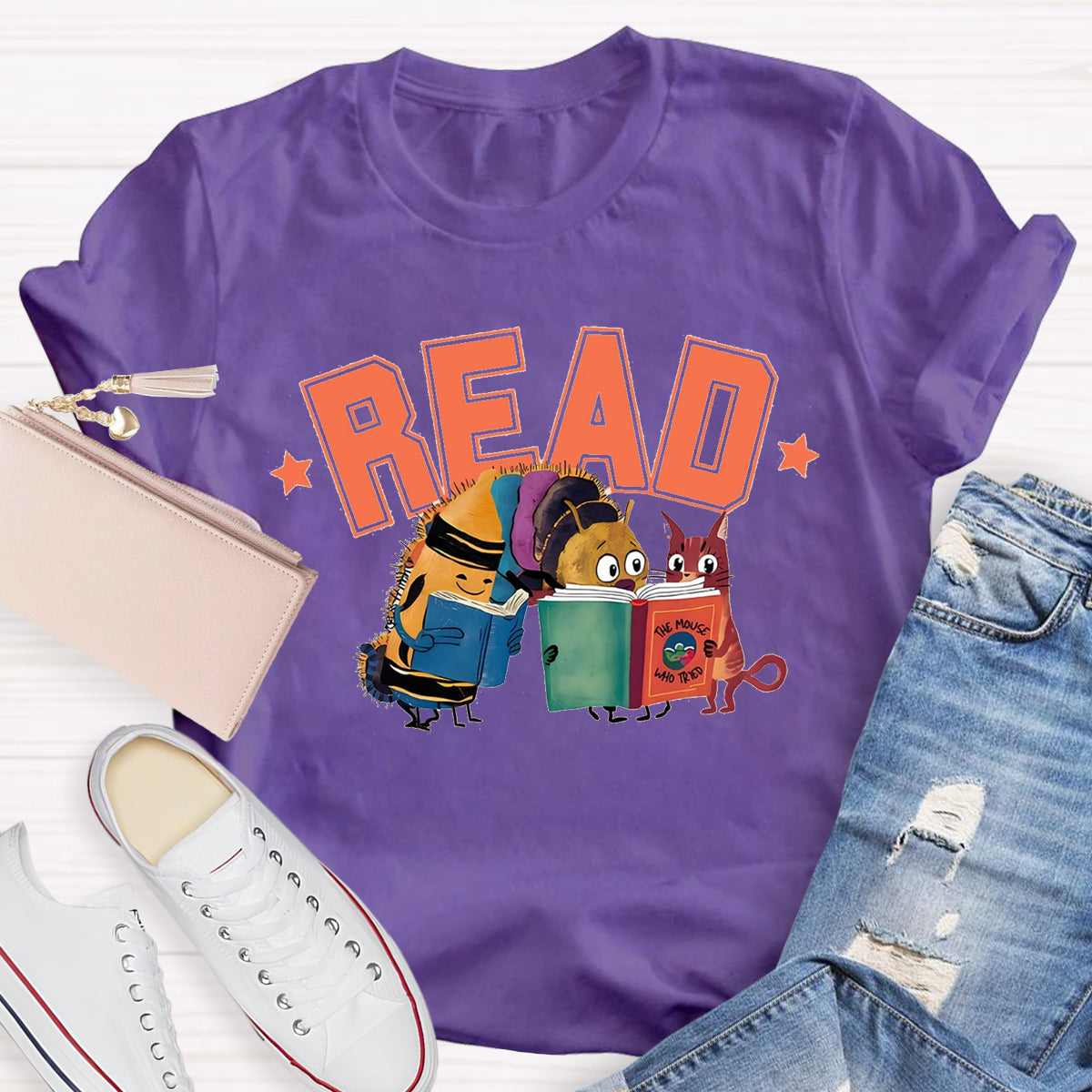 Caterpillar Read Books Teacher T-Shirt