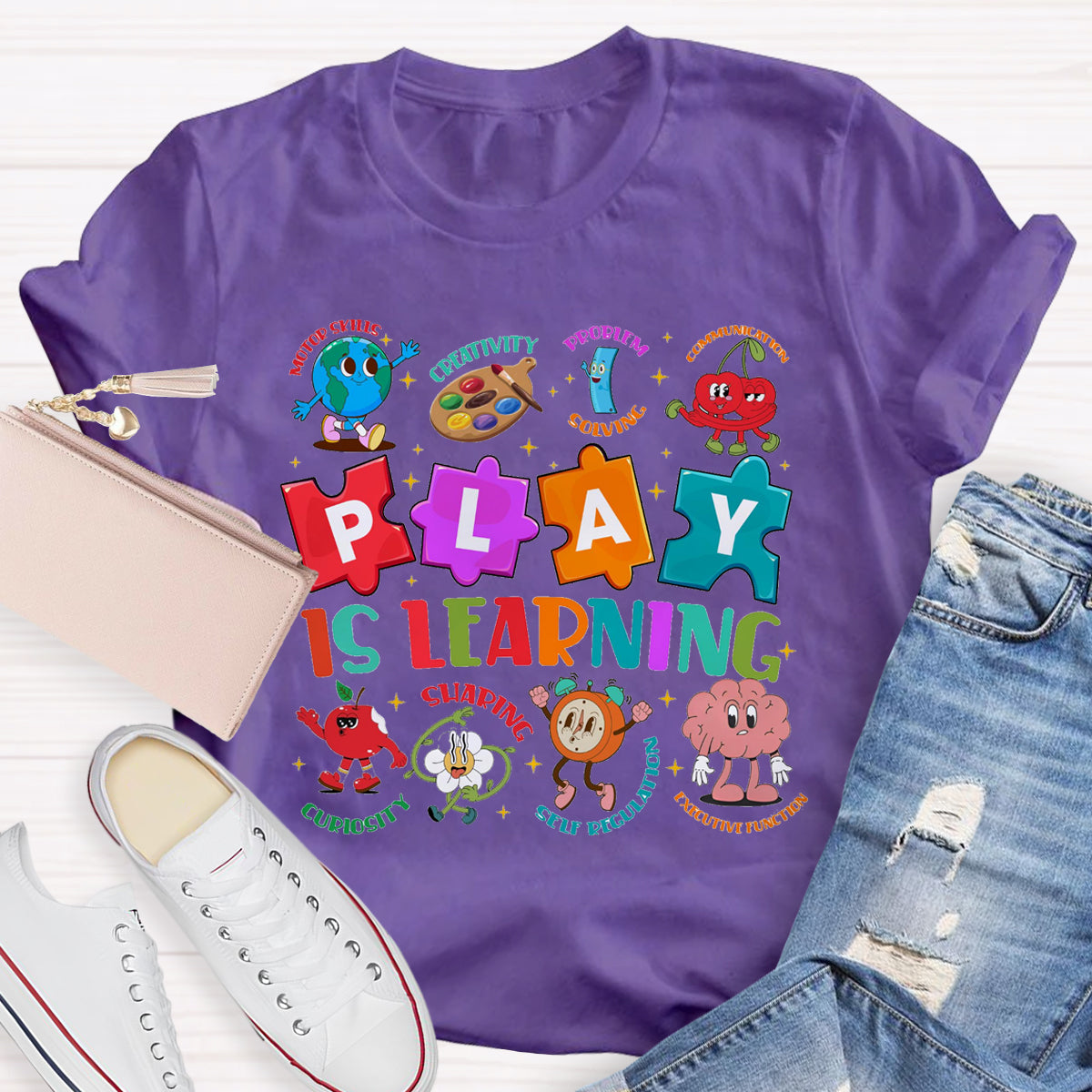 Play Is Learning Sloving Problem Teacher T-Shirt