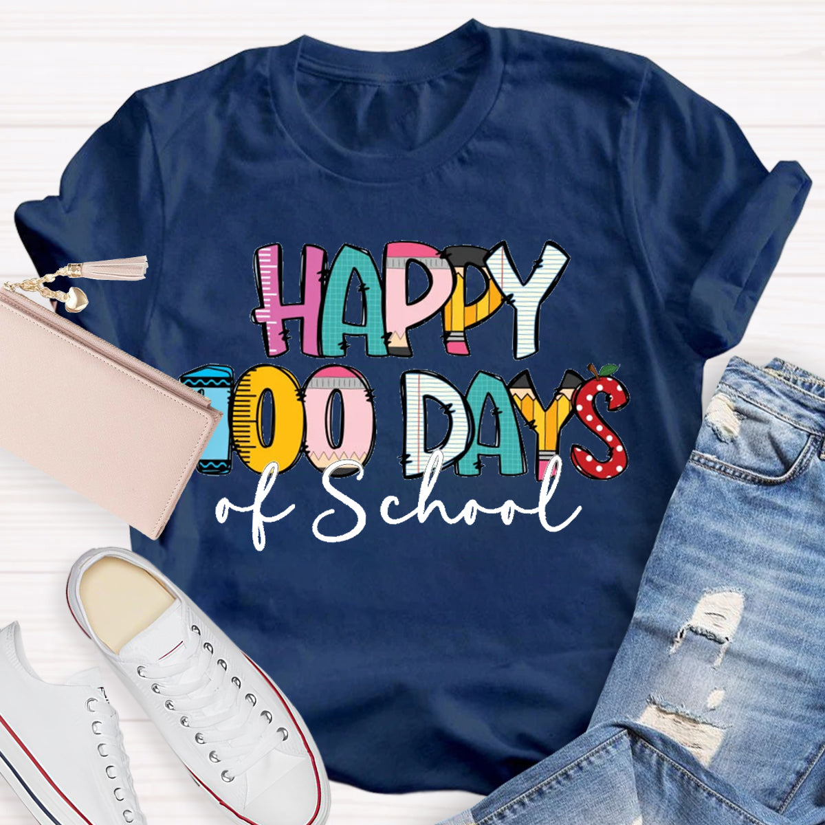 Happy 100 Days Of School Teacher T-Shirt