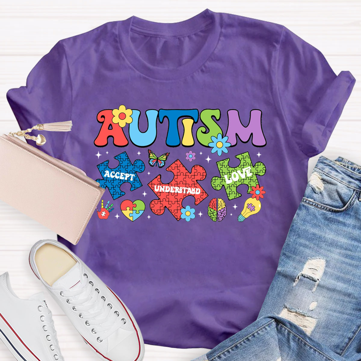 Autism Puzzle Accept Understand Love T-Shirt