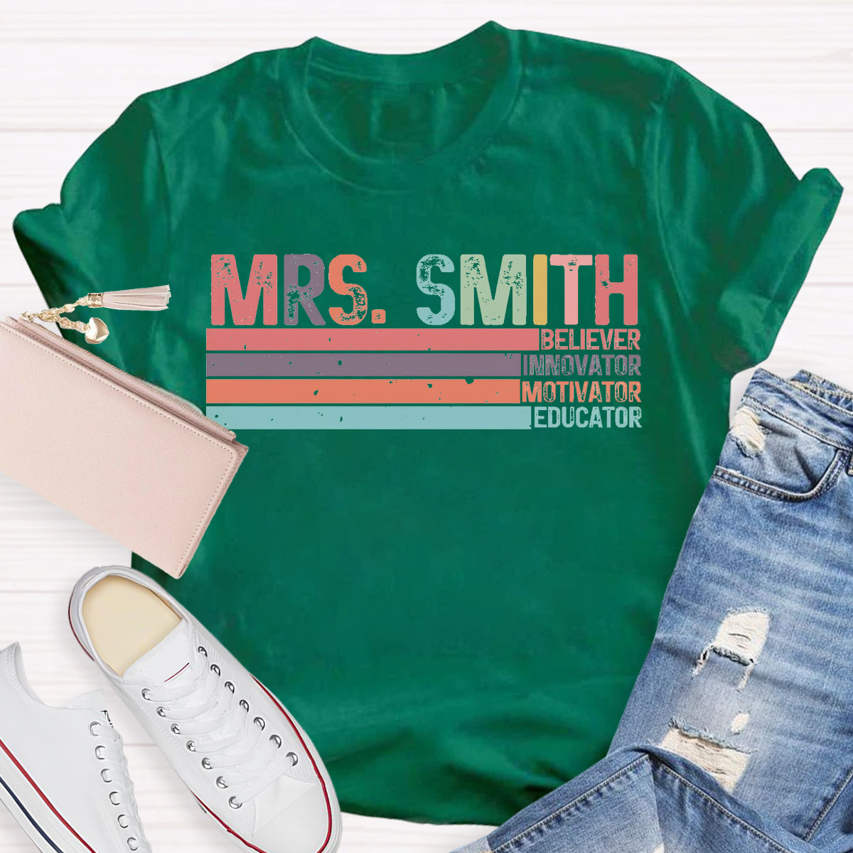 Personalized Name Mrs Smith Teacher T-Shirt