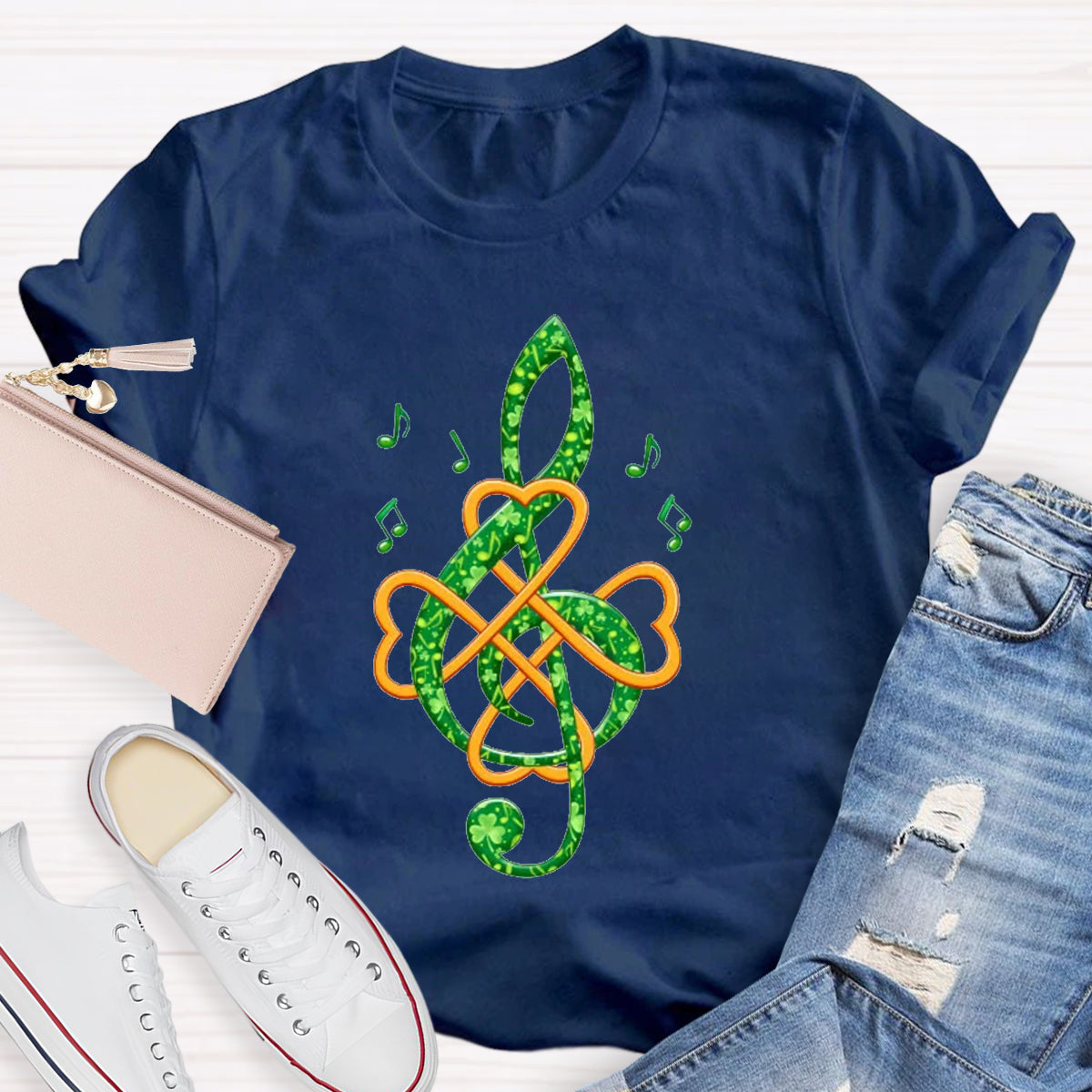 Lucky Musician Note Teacher T-Shirt