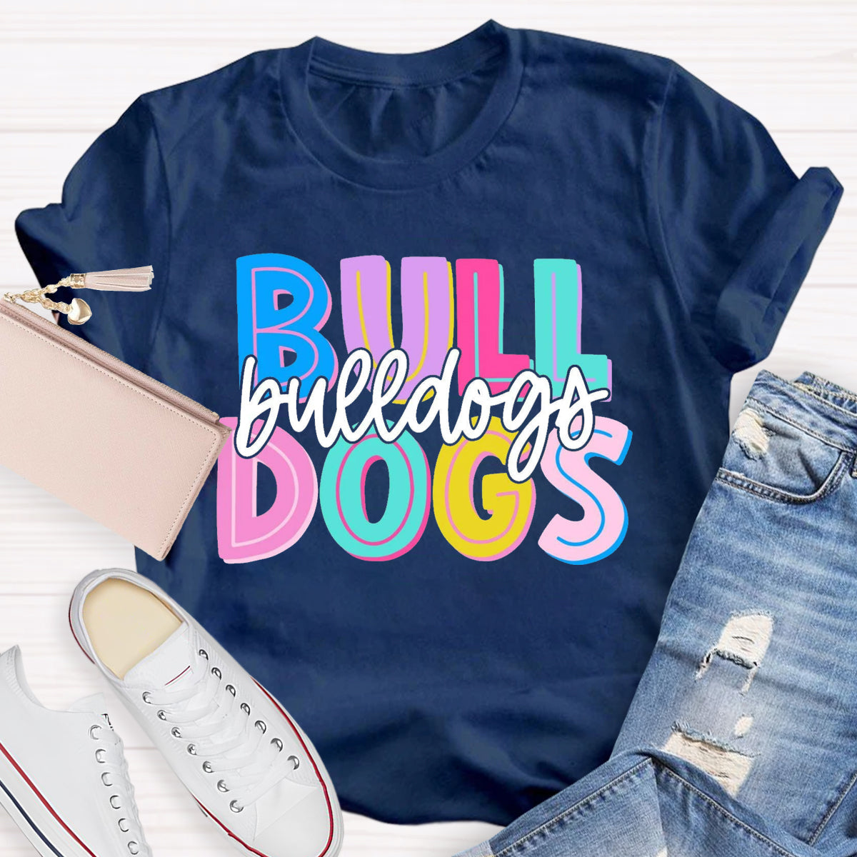 Personalized School Mascot Bulldogs Teacher T-Shirt