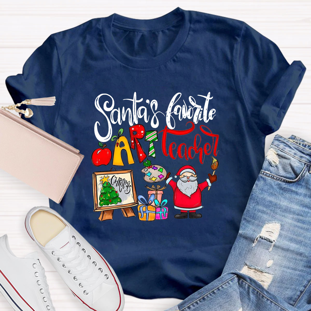 Santa's Favorite Art Teacher T-Shirt