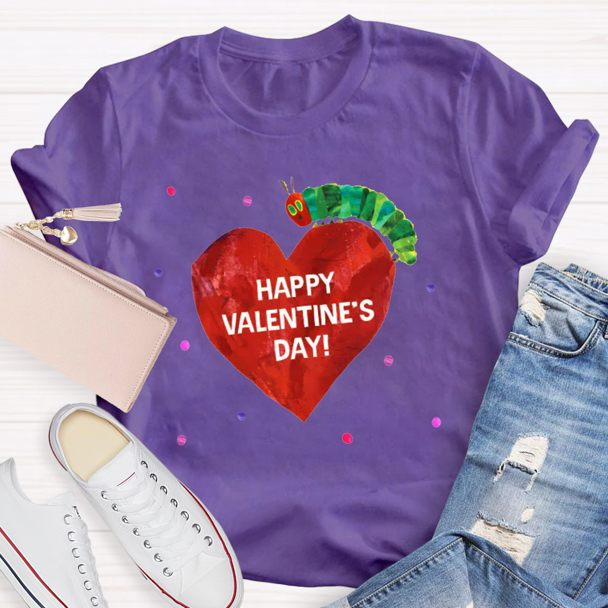 Happy Valentine's Day Caterpillar Heart T-Shirt