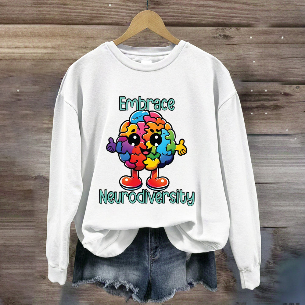 Embrace Neurodiversity Colorful BrainSweatshirt