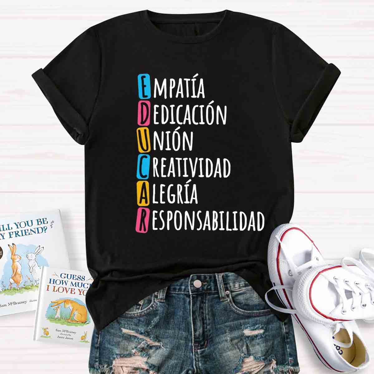 Educar Spanish Teacher Quote Spanish Teacher T-Shirt