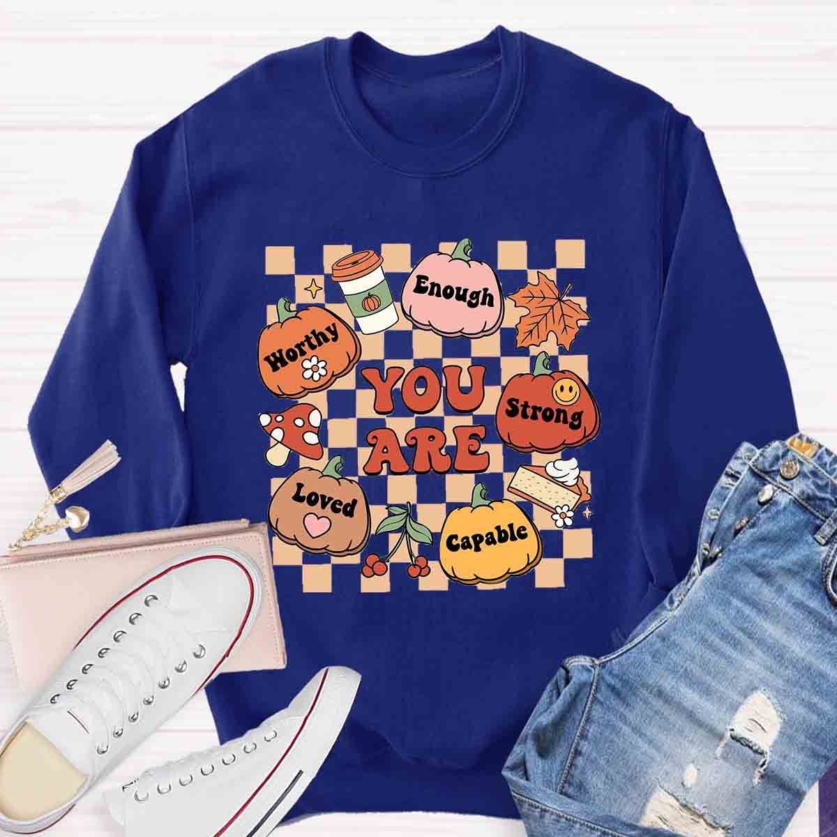 Autumn Thanksgiving Teacher Aide Pumpkin You Are Loved Sweatshirt