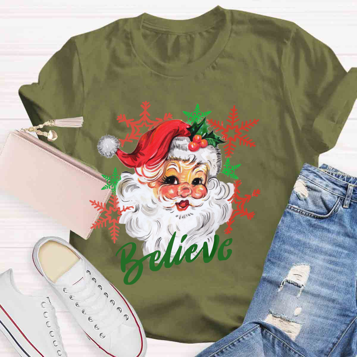 Christmas Santa Believe T-Shirt