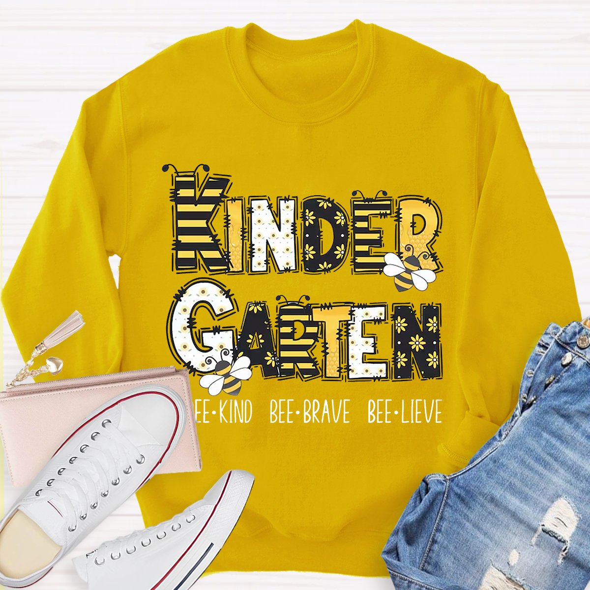 Personalized Grade Bee Kind Brave Believe Sweatshirt