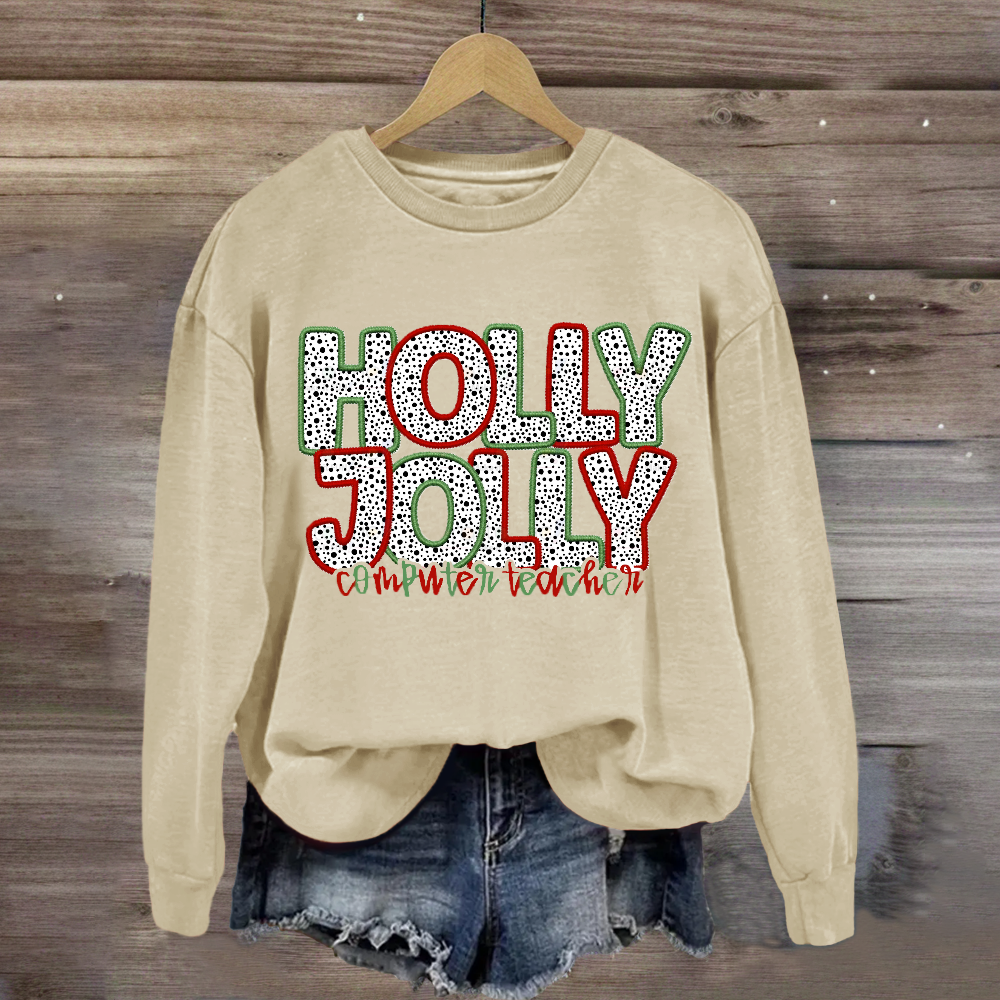 Personalized Subject Holly Jolly Sweatshirt